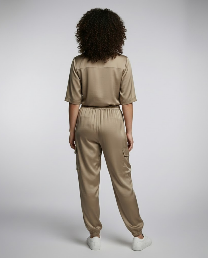 Eleganter Satin Zweiteiler Damen