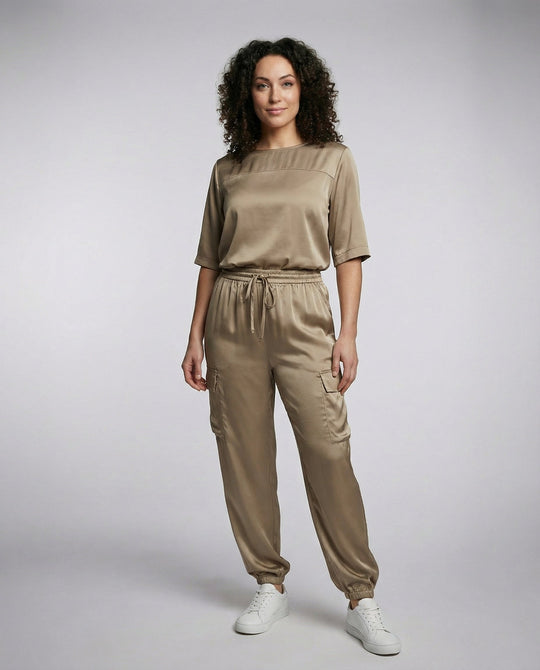 Eleganter Satin Zweiteiler Damen