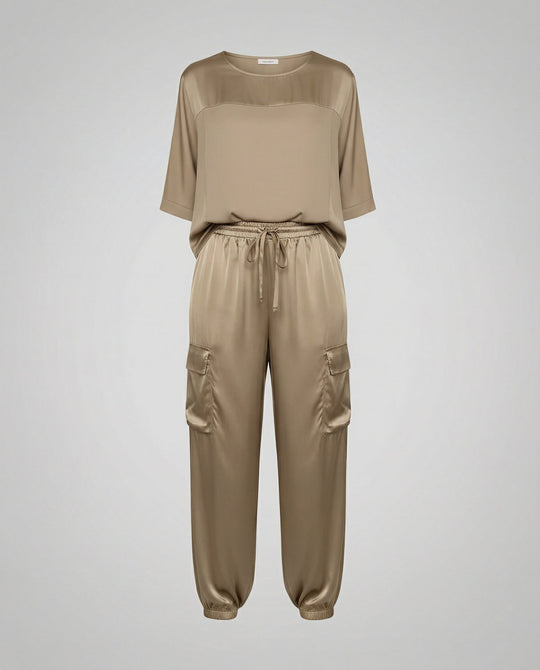 Eleganter Satin Zweiteiler Damen