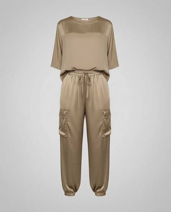 Eleganter Satin Zweiteiler Damen