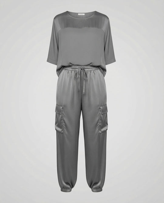 Eleganter Satin Zweiteiler Damen