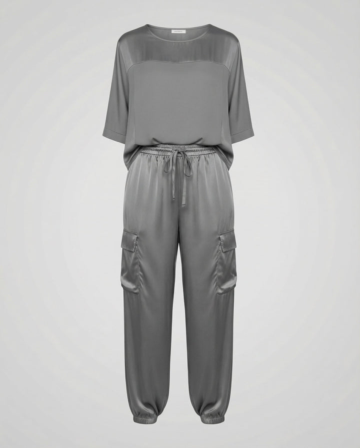Eleganter Satin Zweiteiler Damen