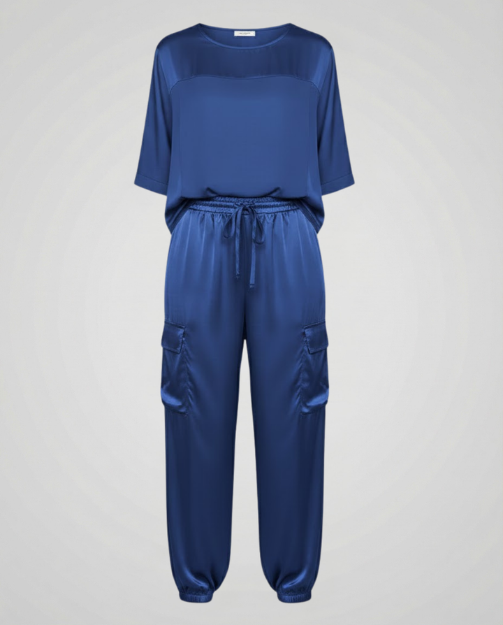 Eleganter Satin Zweiteiler Damen