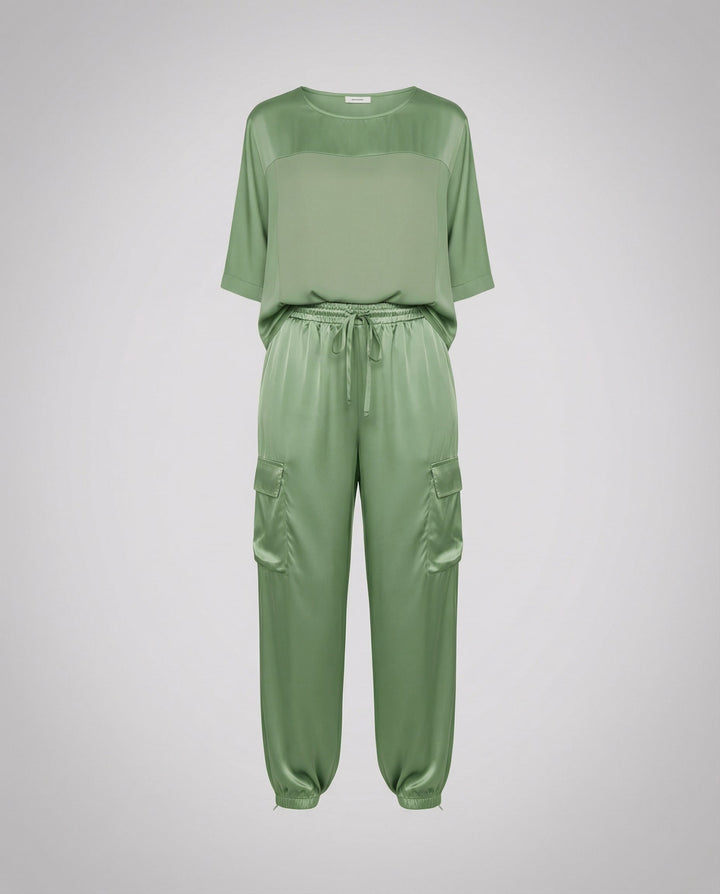 Eleganter Satin Zweiteiler Damen