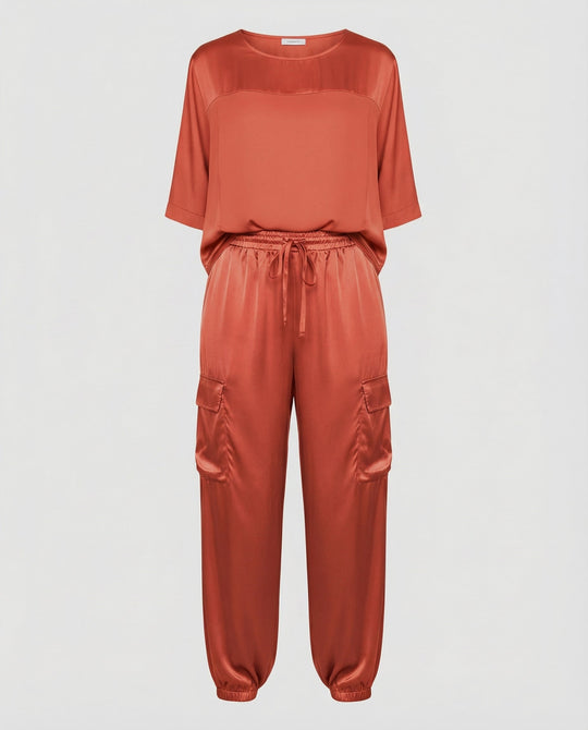 Eleganter Satin Zweiteiler Damen