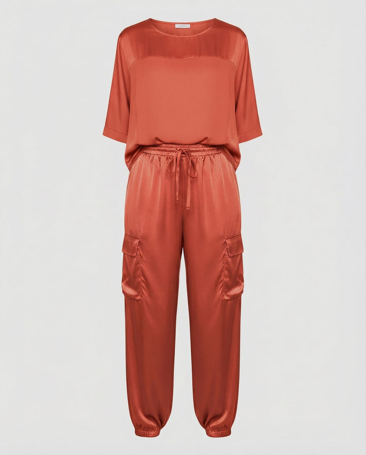 Eleganter Satin Zweiteiler Damen
