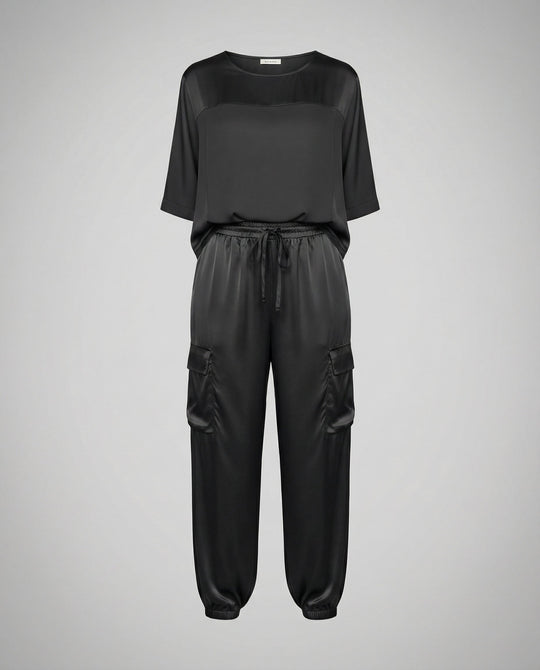 Eleganter Satin Zweiteiler Damen