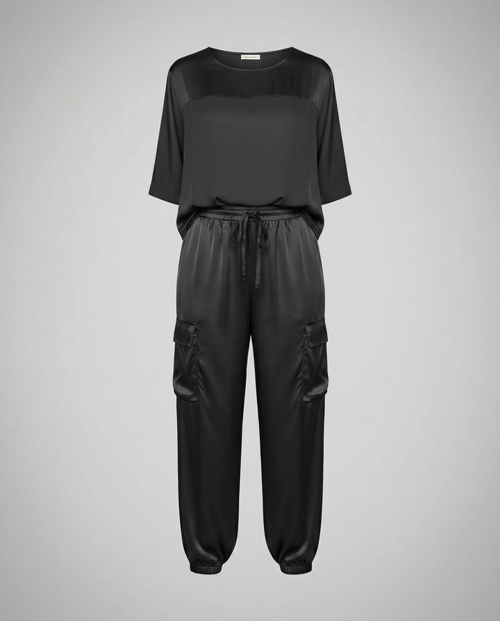 Eleganter Satin Zweiteiler Damen