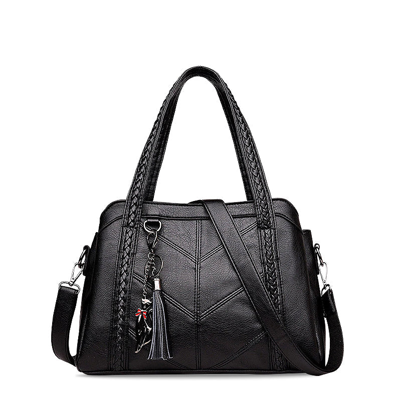Nord Taschen | Vegane Rindsleder Umhängetasche, Geflochtene Schultertasche
