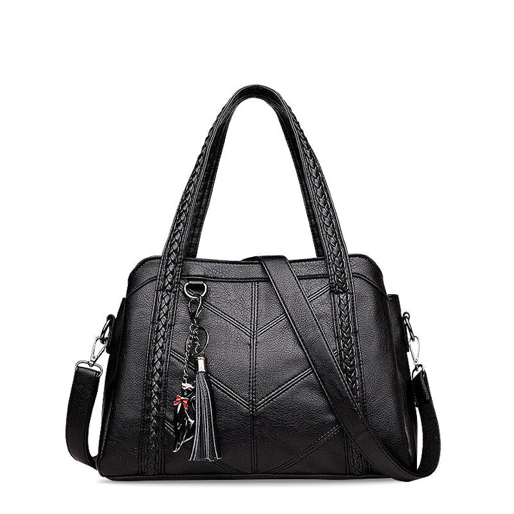 Nord Taschen | Vegane Rindsleder Umhängetasche, Geflochtene Schultertasche