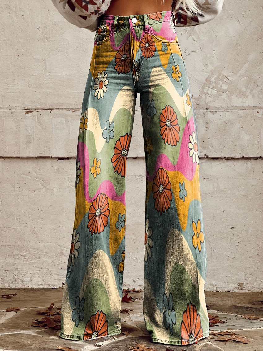 Nord Taschen | Stylische Jeans mit Blumenmuster