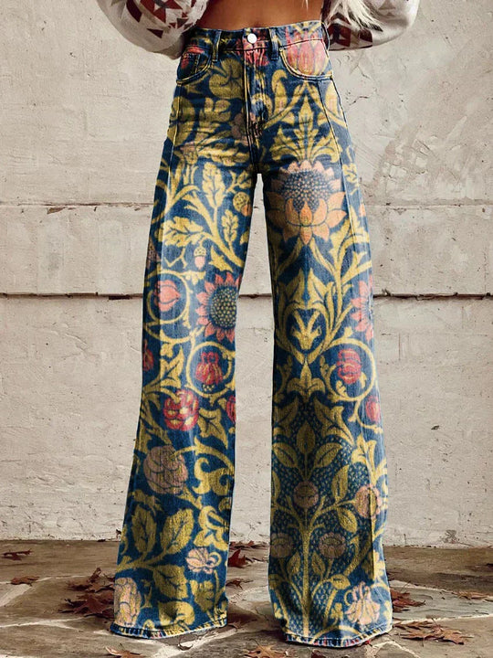 Nord Taschen | Floral Wide-Leg Jeans