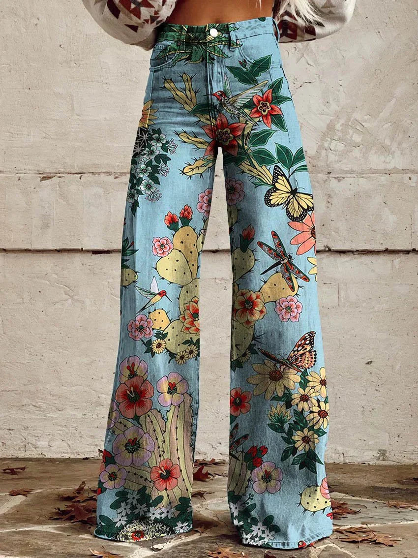 Nord Taschen | Stylische Jeans mit Blumenmuster