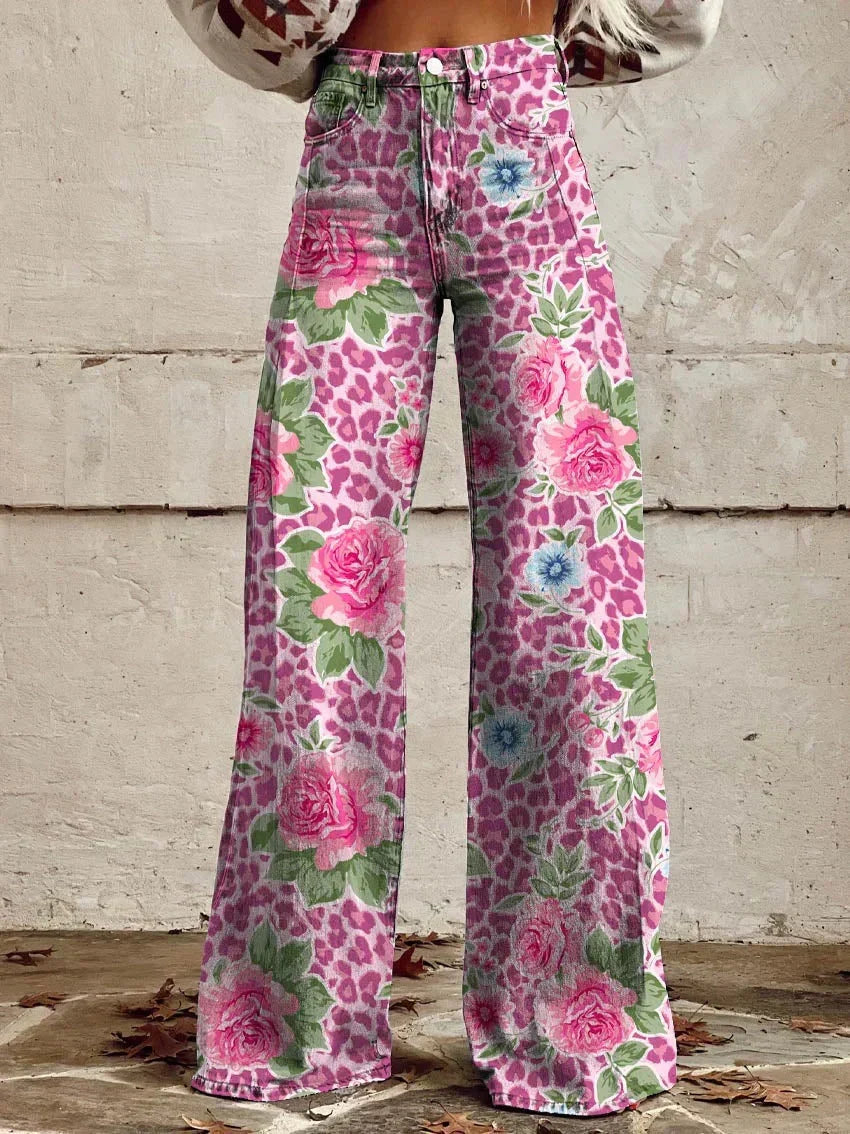 Nord Taschen | Floral Wide-Leg Jeans