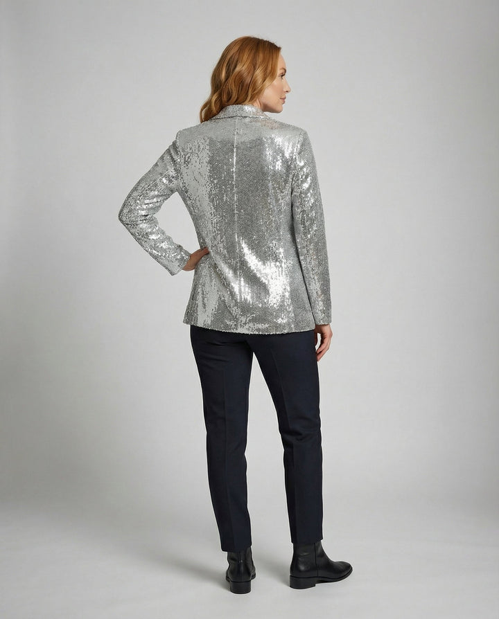 Glamouröser Pailletten Revers Blazer