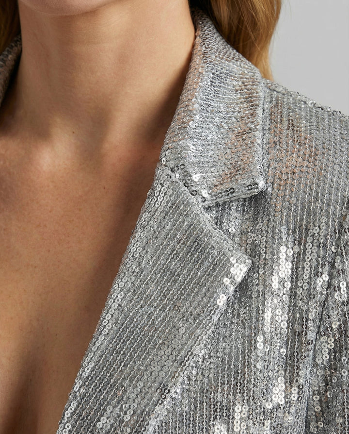 Glamouröser Pailletten Revers Blazer