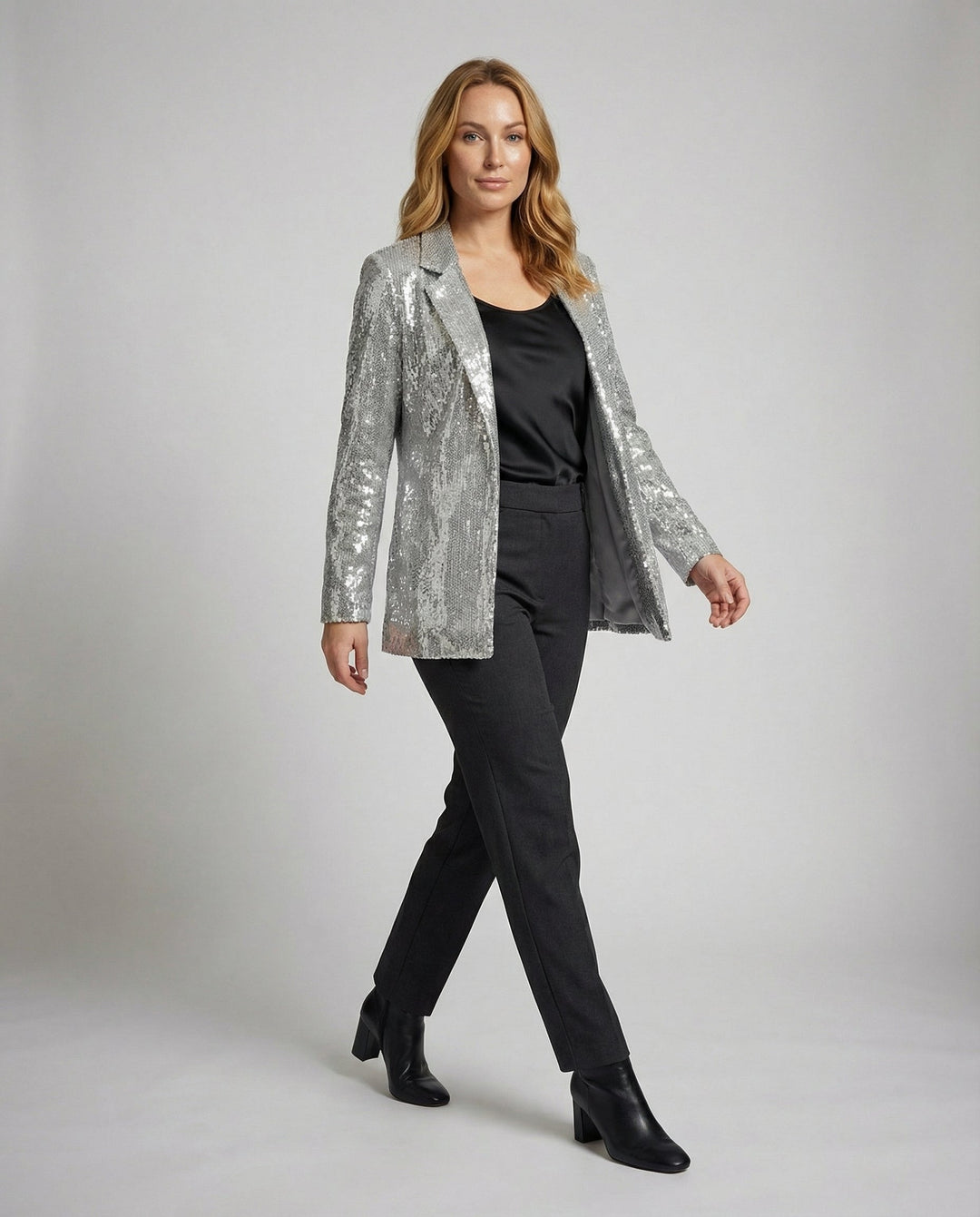 Glamouröser Pailletten Revers Blazer
