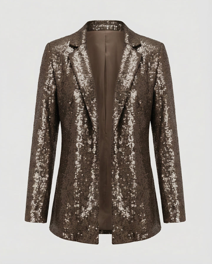 Glamouröser Pailletten Revers Blazer