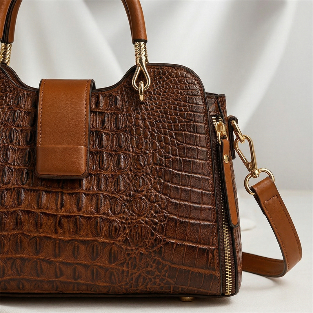 Nord Taschen | Krokodil-Prägung Top-Handle Handtasche für Frauen