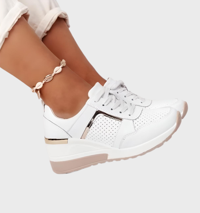 Sneakers Leichtgewicht, Atmungsaktive Sneakers Mit Keilabsatz Für Damen
