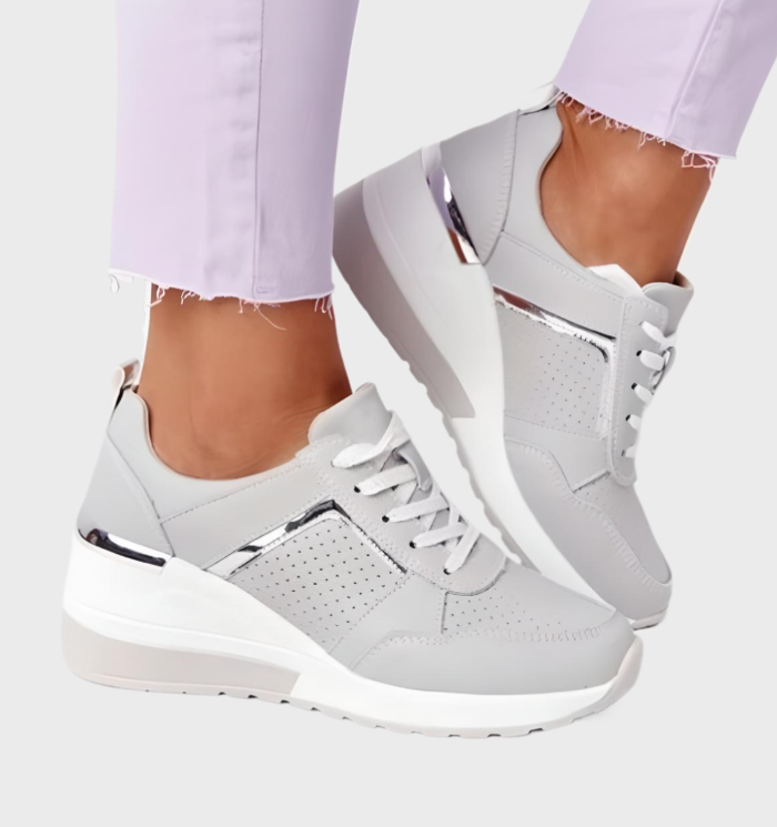 Sneakers Leichtgewicht, Atmungsaktive Sneakers Mit Keilabsatz Für Damen