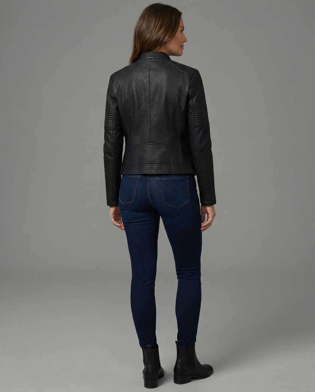 Elegante Taillierte Lederjacke Damen