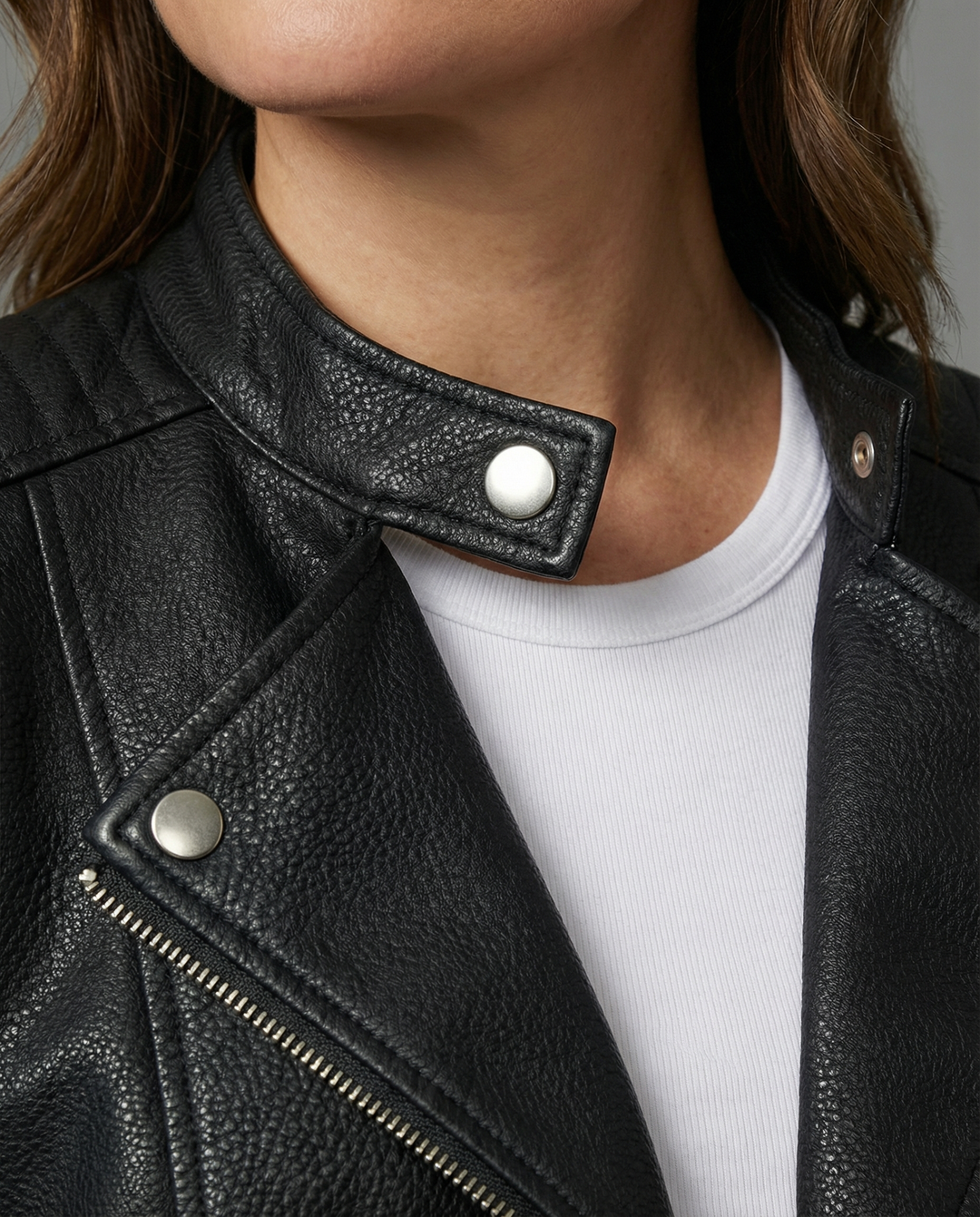Elegante Taillierte Lederjacke Damen