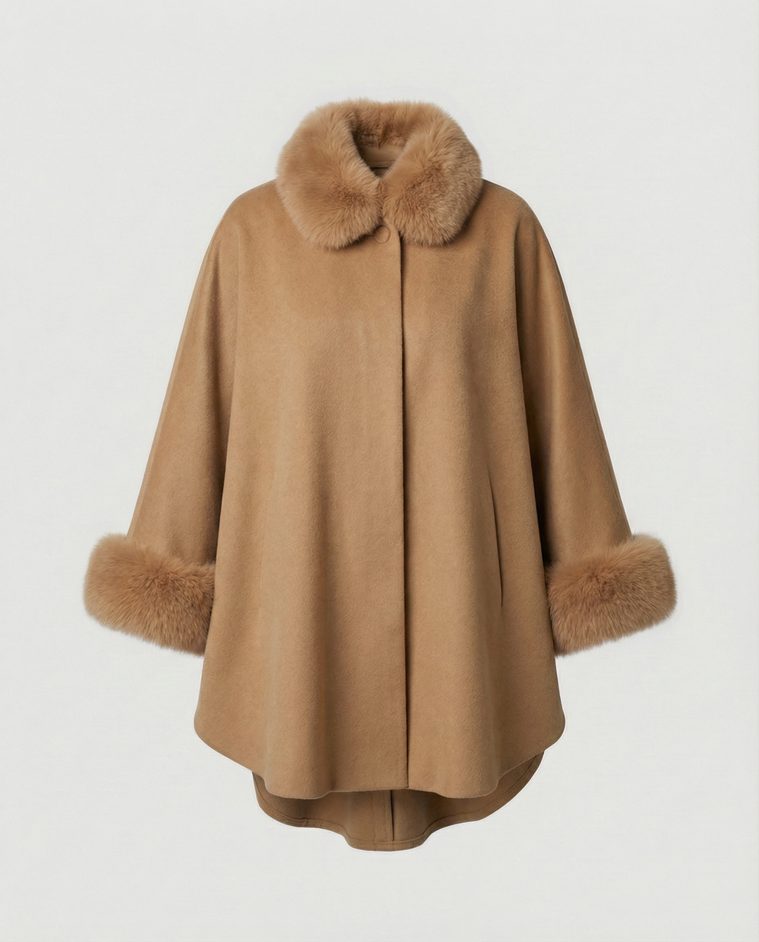 Damen Capejacke Kunstpelz