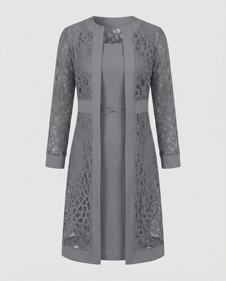 Elegantes Spitzen Cardigan Kleid