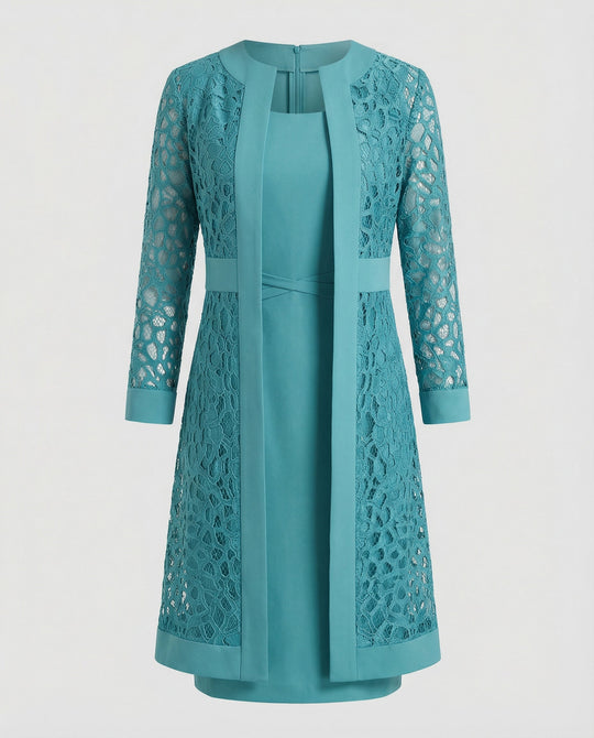 Elegantes Spitzen Cardigan Kleid