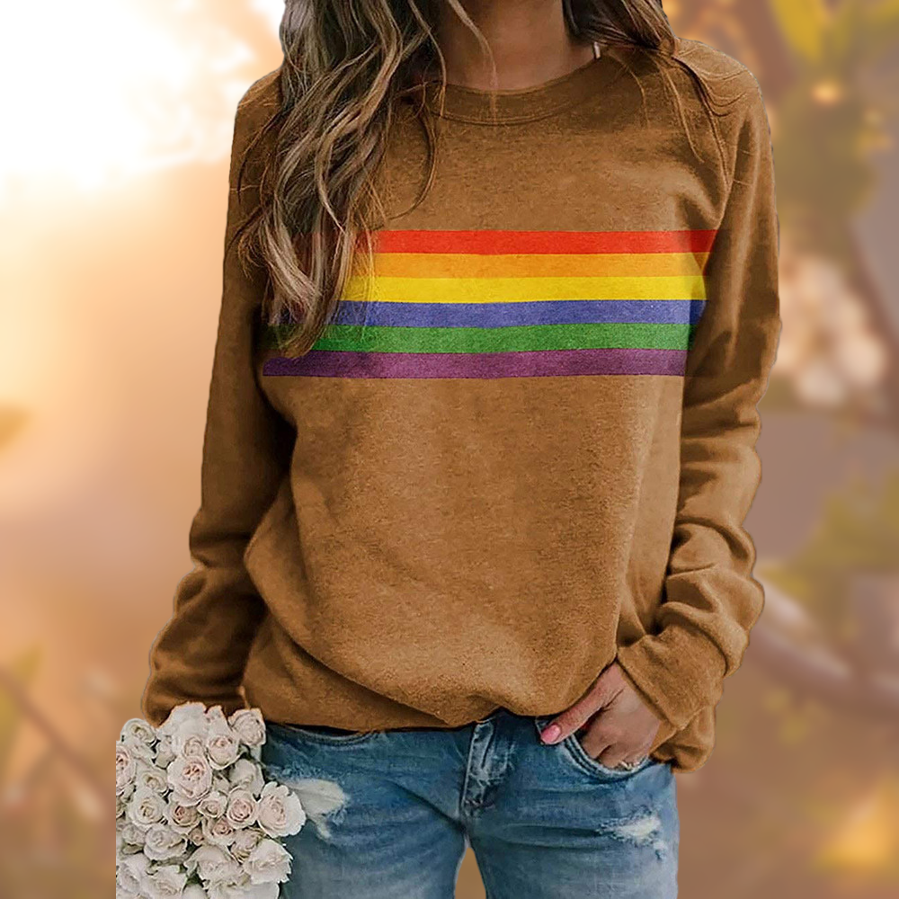 Weicher Baumwollpullover Mit Regenbogenstreifen - Vittorelli