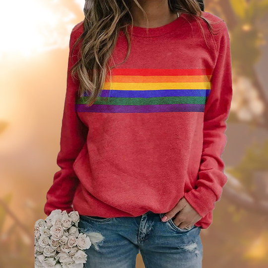 Nord Taschen - Weicher Pullover mit Regenbogenmuster