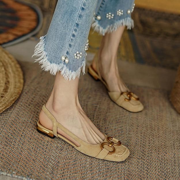 Schuhe Frauen Flach Offener Rücken Sommerschuhe