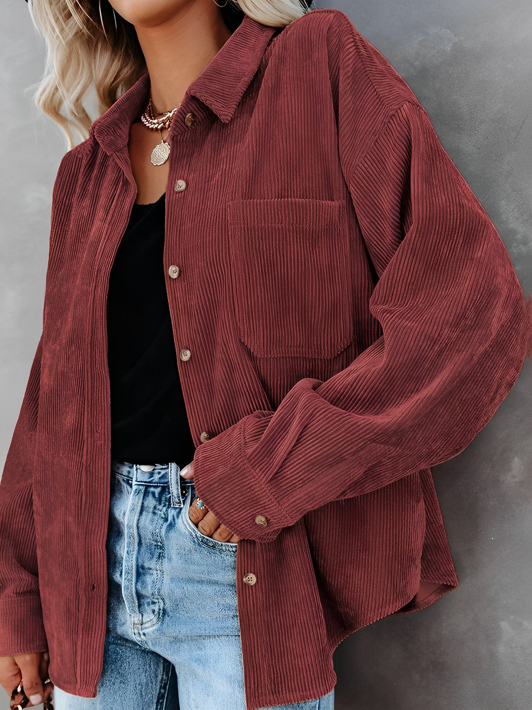 Nord Taschen | Kord Knopf-Jacke
