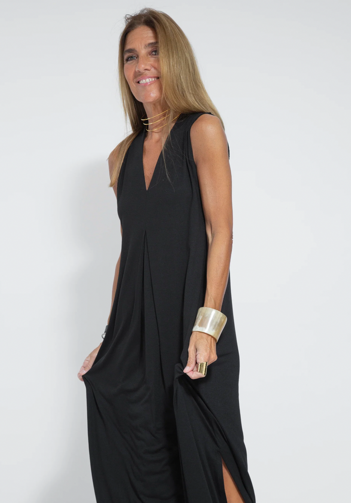 Set mit Langem, Schlank Machendem Kleid und Weste