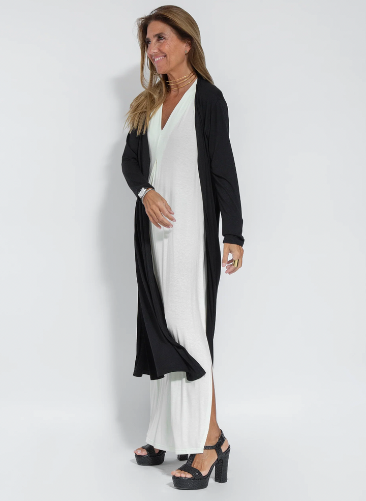 Set mit Langem, Schlank Machendem Kleid und Weste