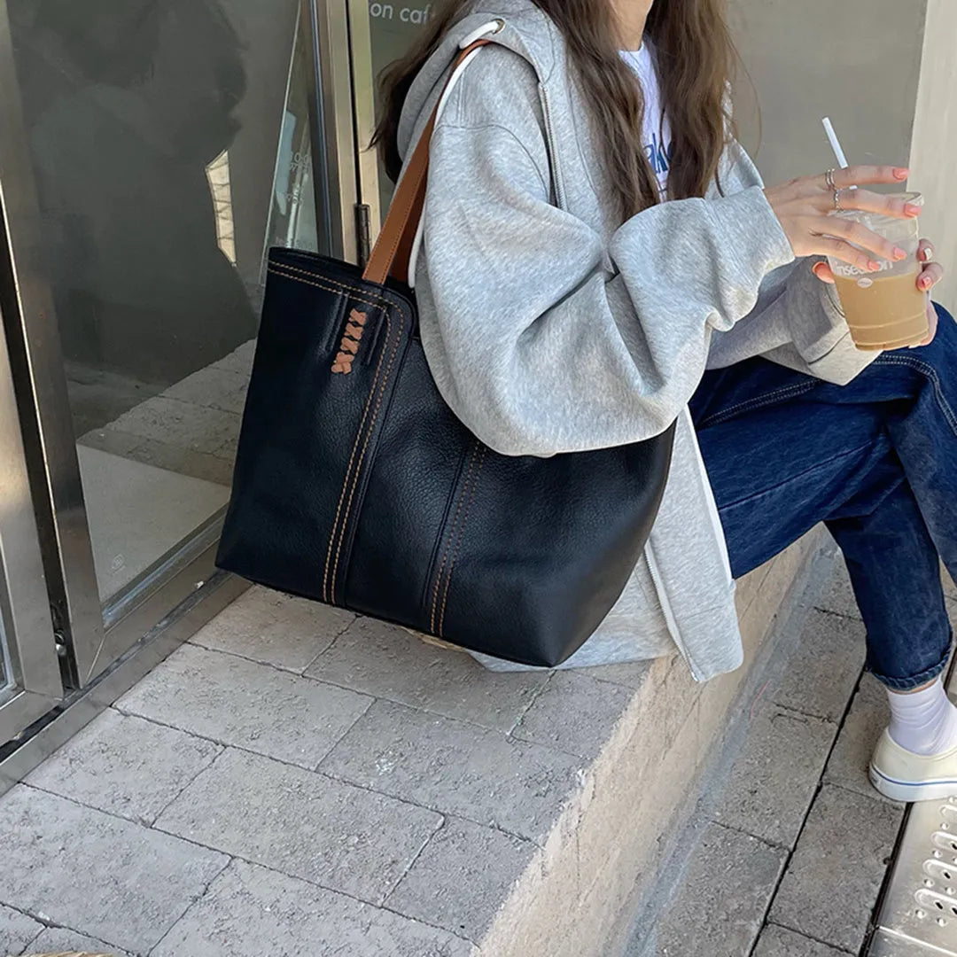 Nord Taschen | Große vegane Leder-Tote-Tasche, Arbeits-Umhängetasche