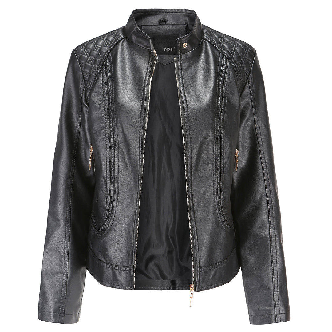 Elegante Lederjacke Mit Modernem Schnitt