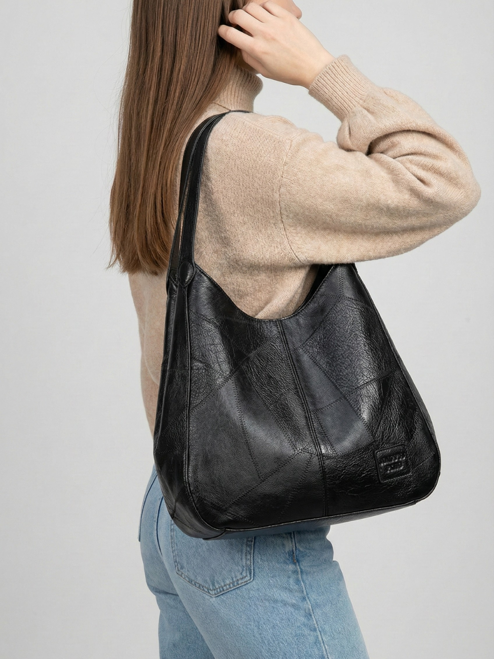 Nord Taschen | Große Hobo-Tasche, Vegane Leder Schultertasche
