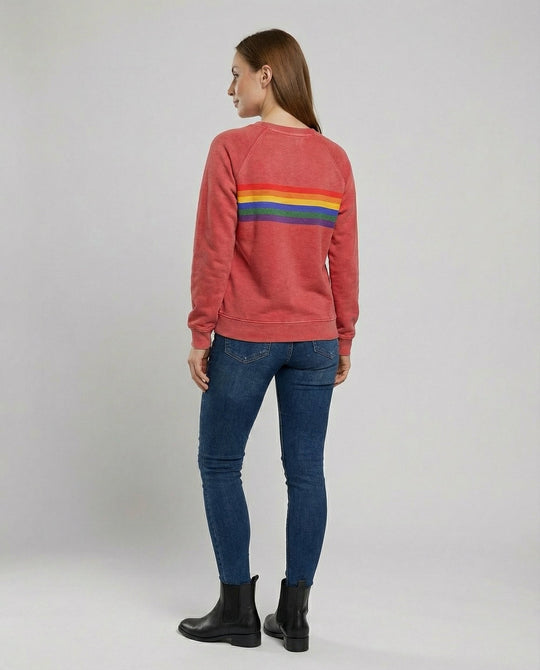 Weicher Regenbogen Pullover Damen
