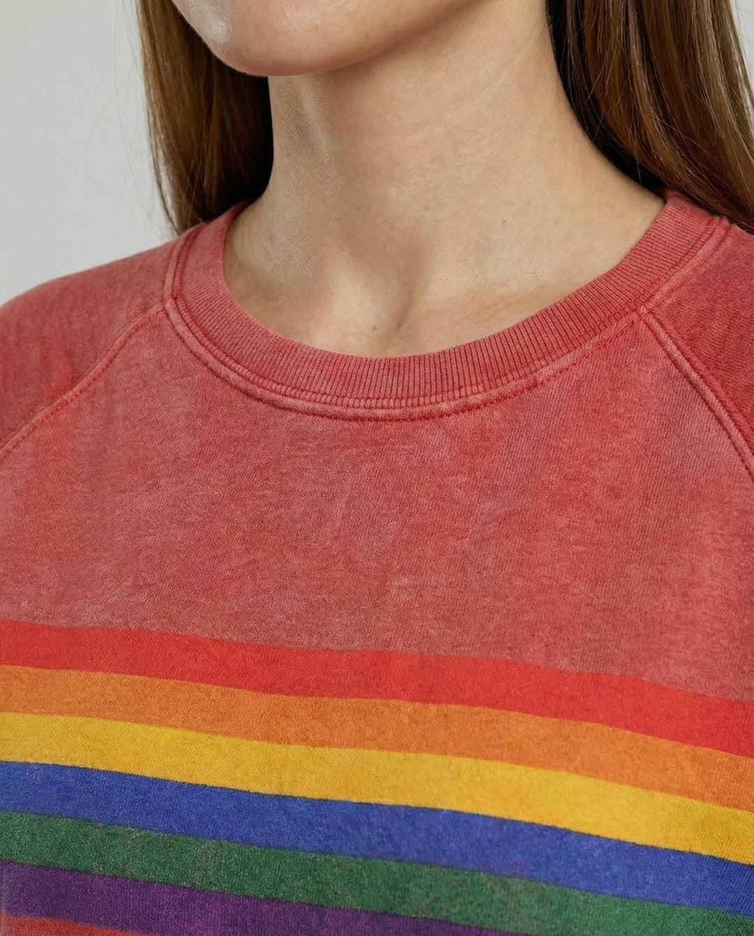Weicher Regenbogen Pullover Damen