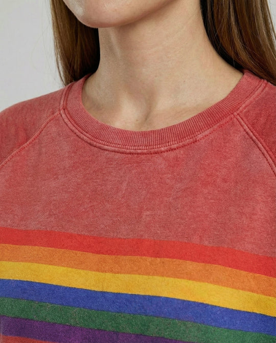 Weicher Regenbogen Pullover Damen