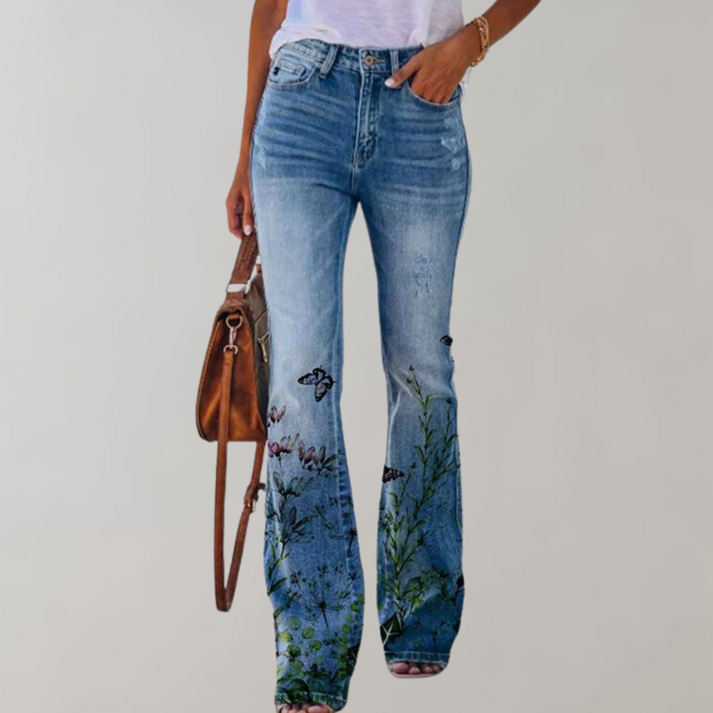Ausgestellte Hose mit Knopfleiste