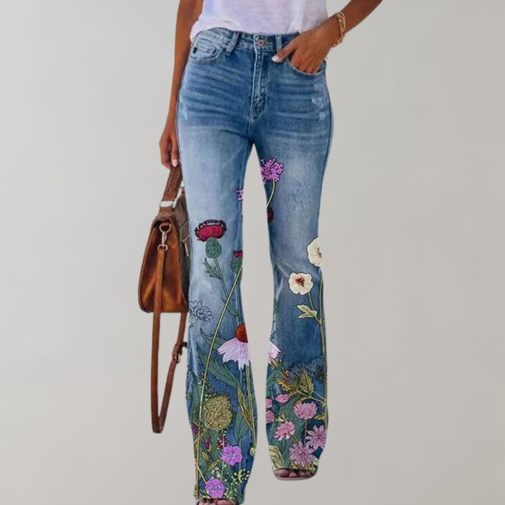 Ausgestellte Hose mit Knopfleiste