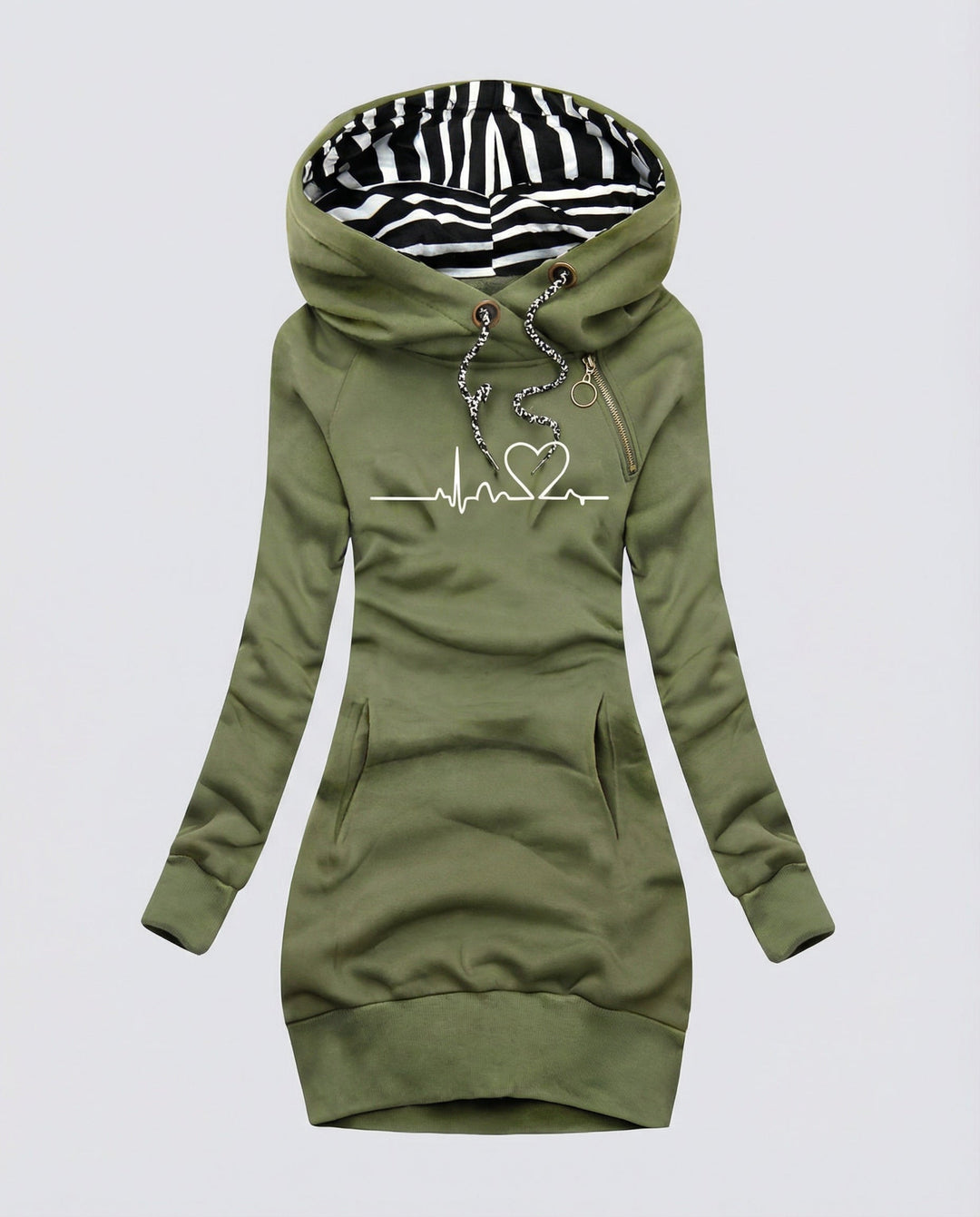 Heartbeat Lässiger Kapuzenpullover Damen