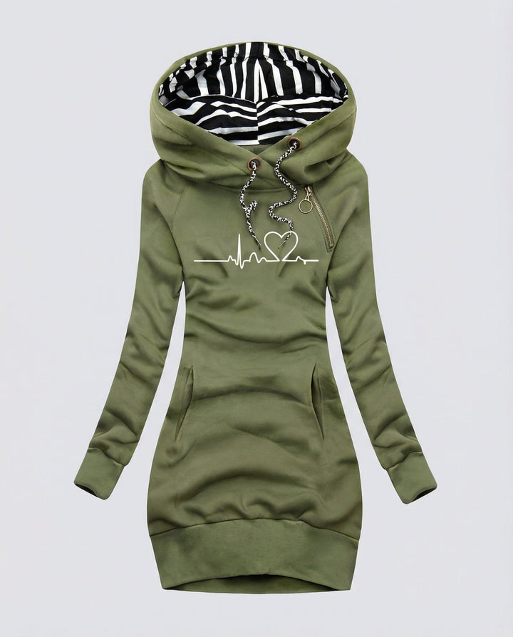 Heartbeat Lässiger Kapuzenpullover Damen