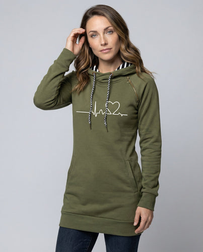 Heartbeat Lässiger Kapuzenpullover Damen