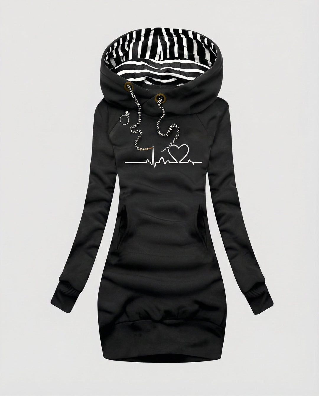Heartbeat Lässiger Kapuzenpullover Damen