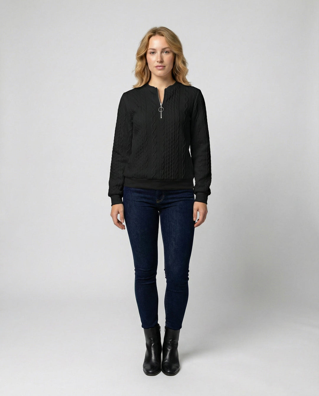 Strukturstrick Casual Pullover Damen