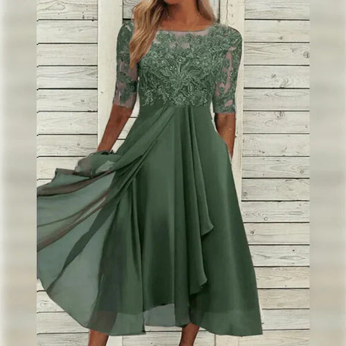 Midikleid aus Spitze und Chiffon - Vittorelli